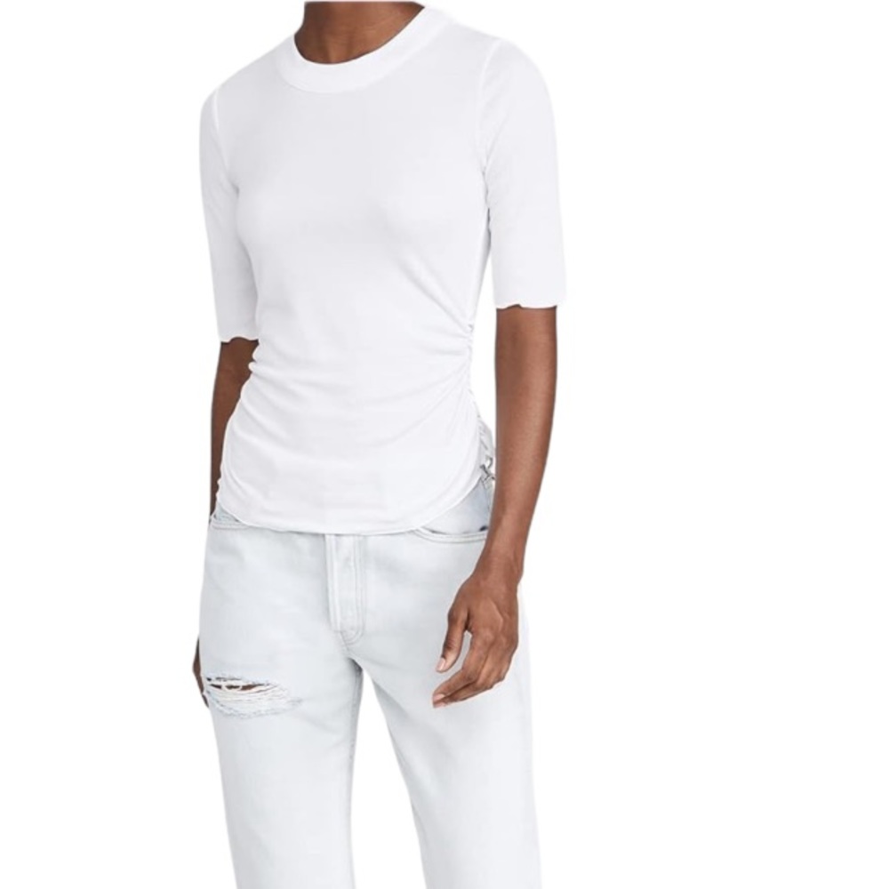 NWT | FREE PEOPLE | 3/4 sleeve white ribbed top | size L